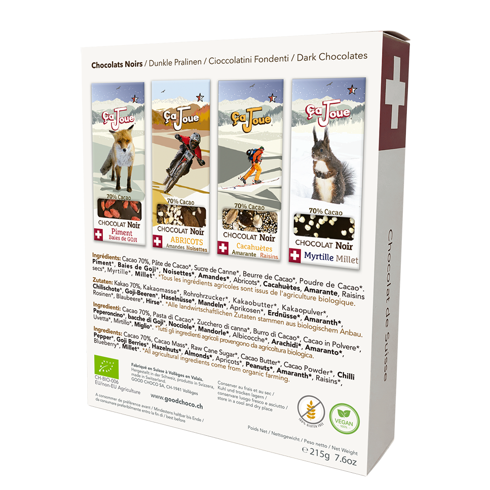 Gift Box Nez Noirs: Selection of 4 Dark Chocolates (Ref GB1)