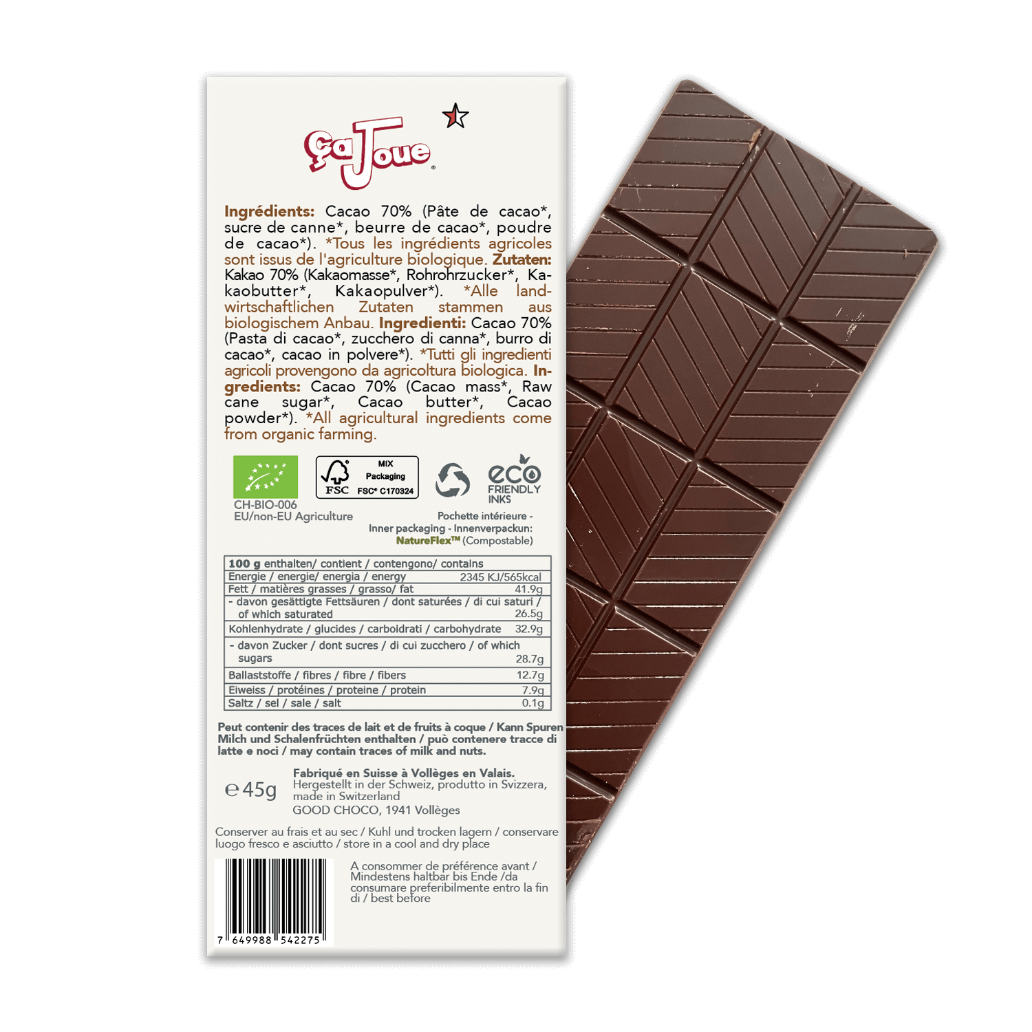 Train Suisse: Dark Chocolate 70% Cacao (BN1-en)
