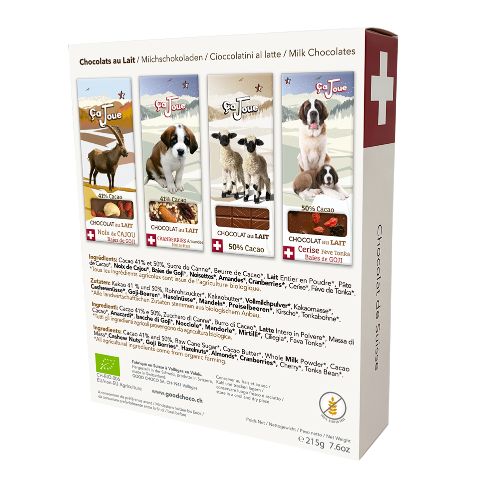 Gift Box Bouquetin: Selection of 4 Milk Chocolates (W-GB4-en)