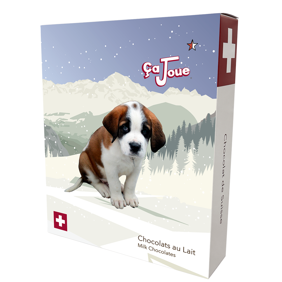 Coffret Cadeau Petit Saint-Bernard: Sélection de 4 Chocolats au Lait (W-GB3-fr)
