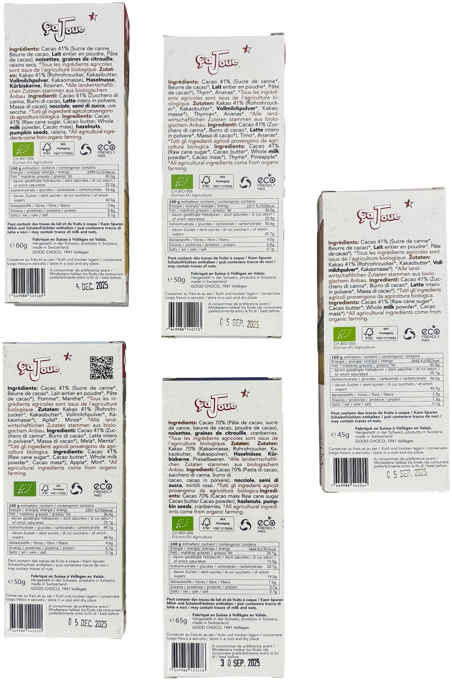 20 chocolats pour CHF 80.00