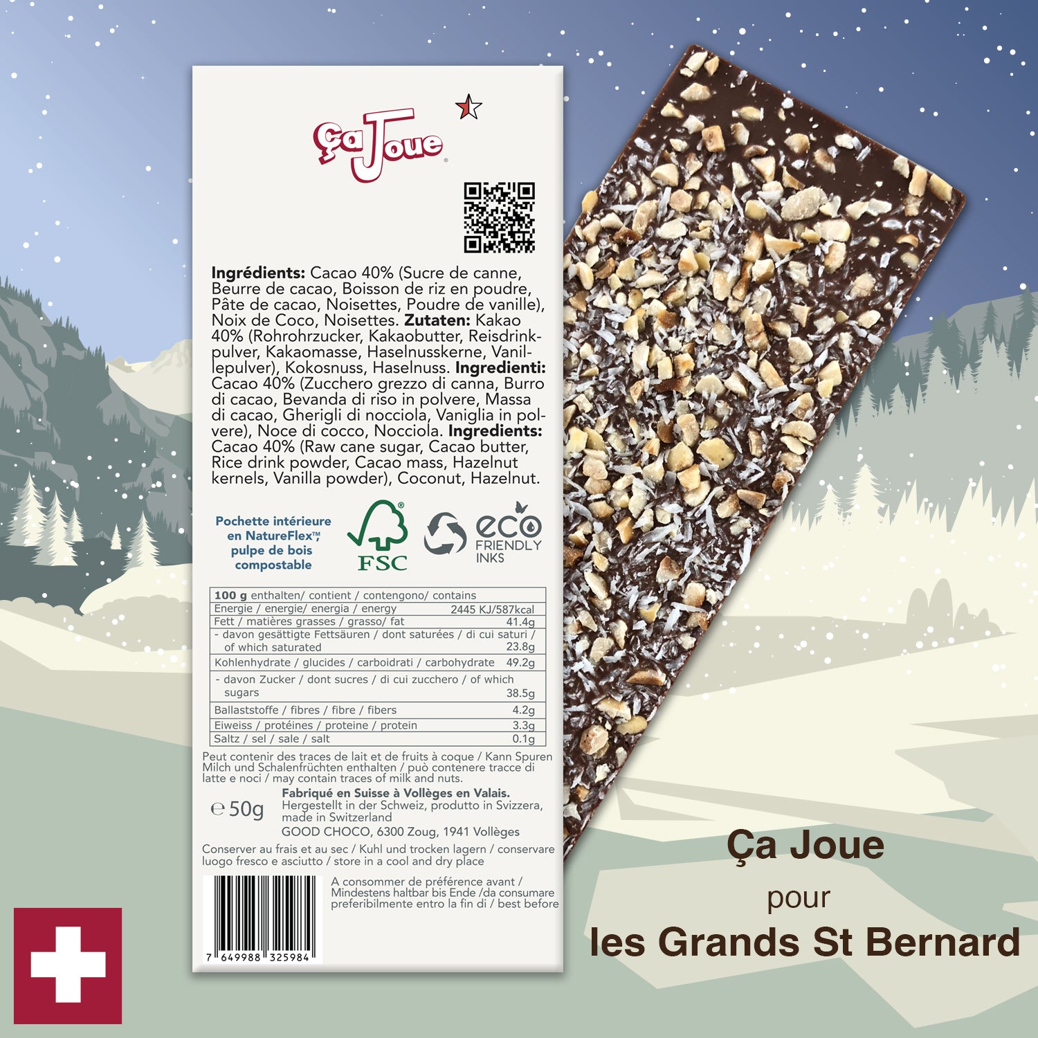 Ça Joue pour le St Bernard (Ref-BV3) Chocolat du Val de Bagnes