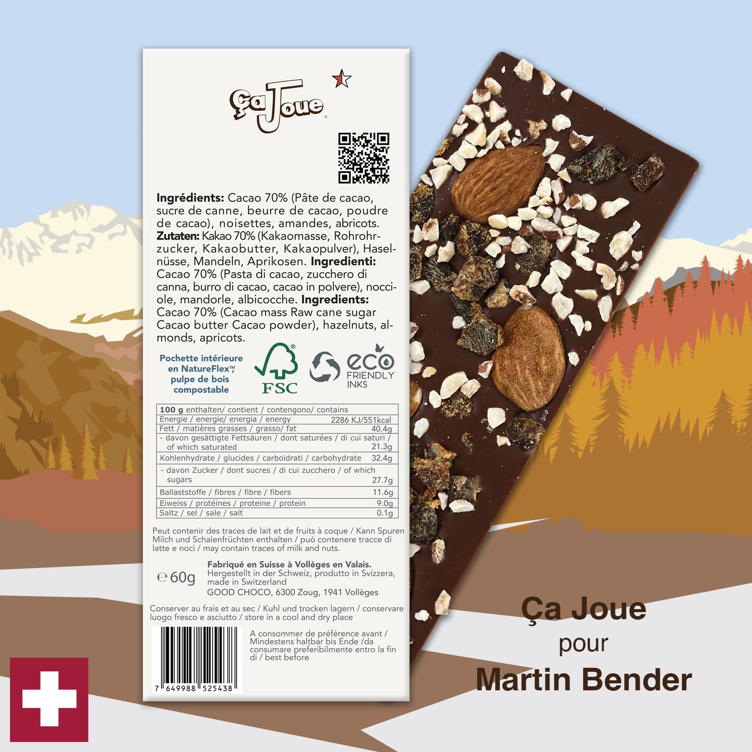 Ça Joue pour Martin Bender (Ref-N15) Chocolat du Val de Bagnes