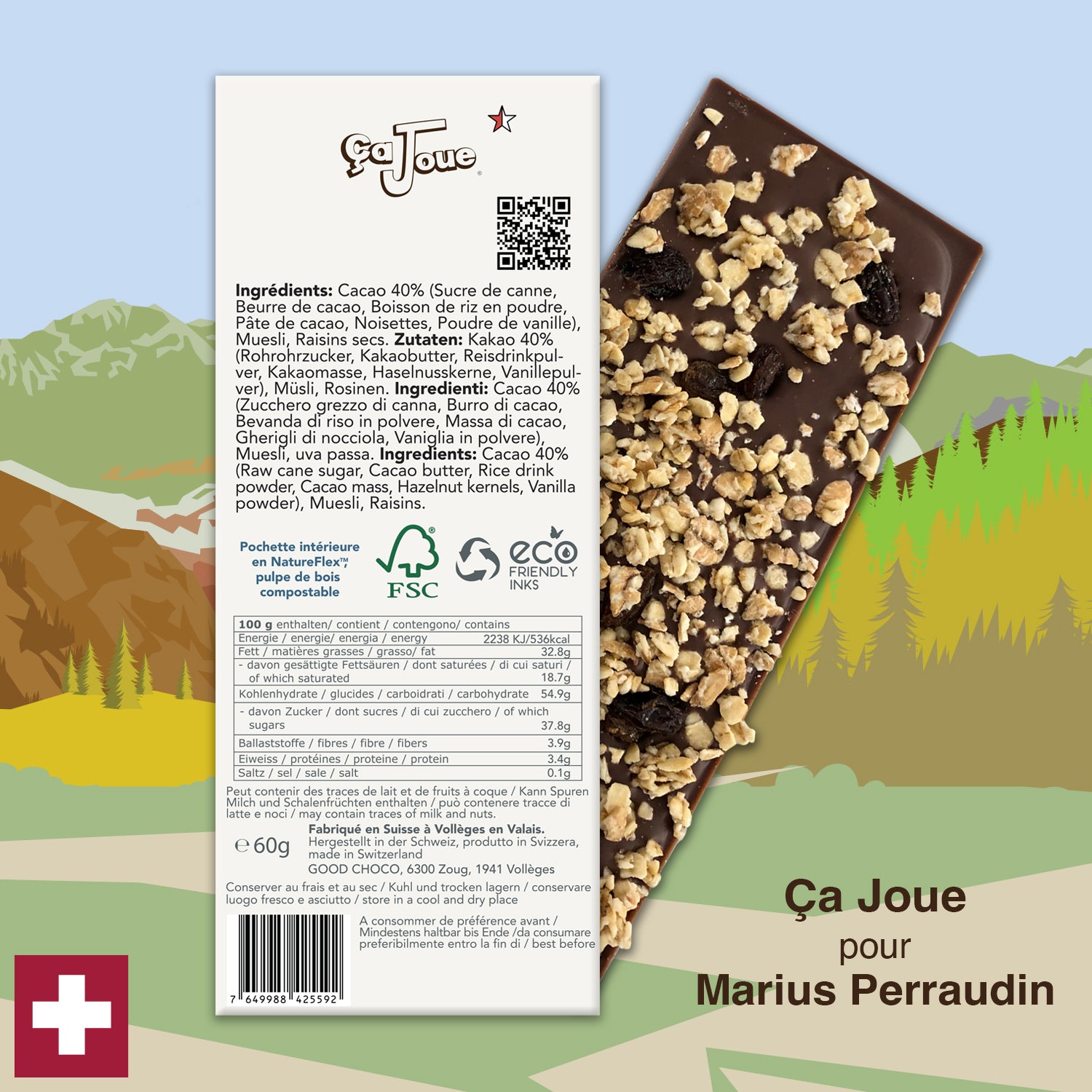 Ça Joue pour Marius Perraudin (Ref-N3) Chocolat du Val de Bagnes