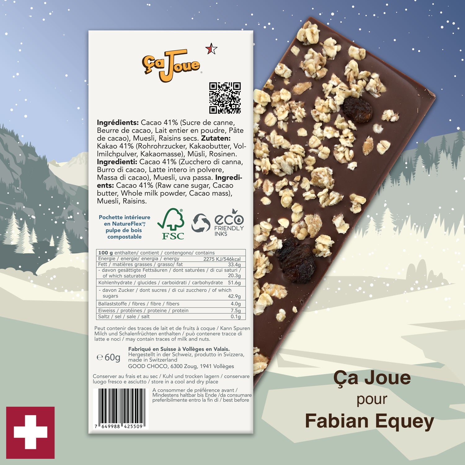 Ça Joue pour Fabian Equey (Ref-N4) Chocolat du Val de Bagnes