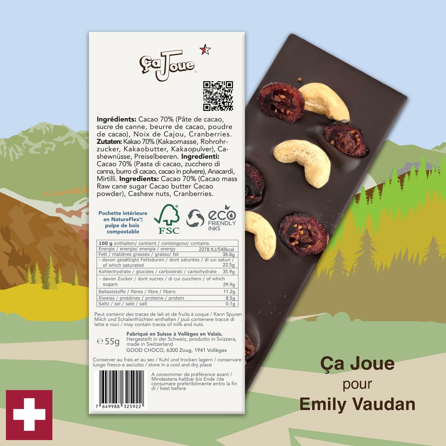 Ça Joue pour Emily Vaudan (Ref-N6) Chocolat du Val de Bagnes
