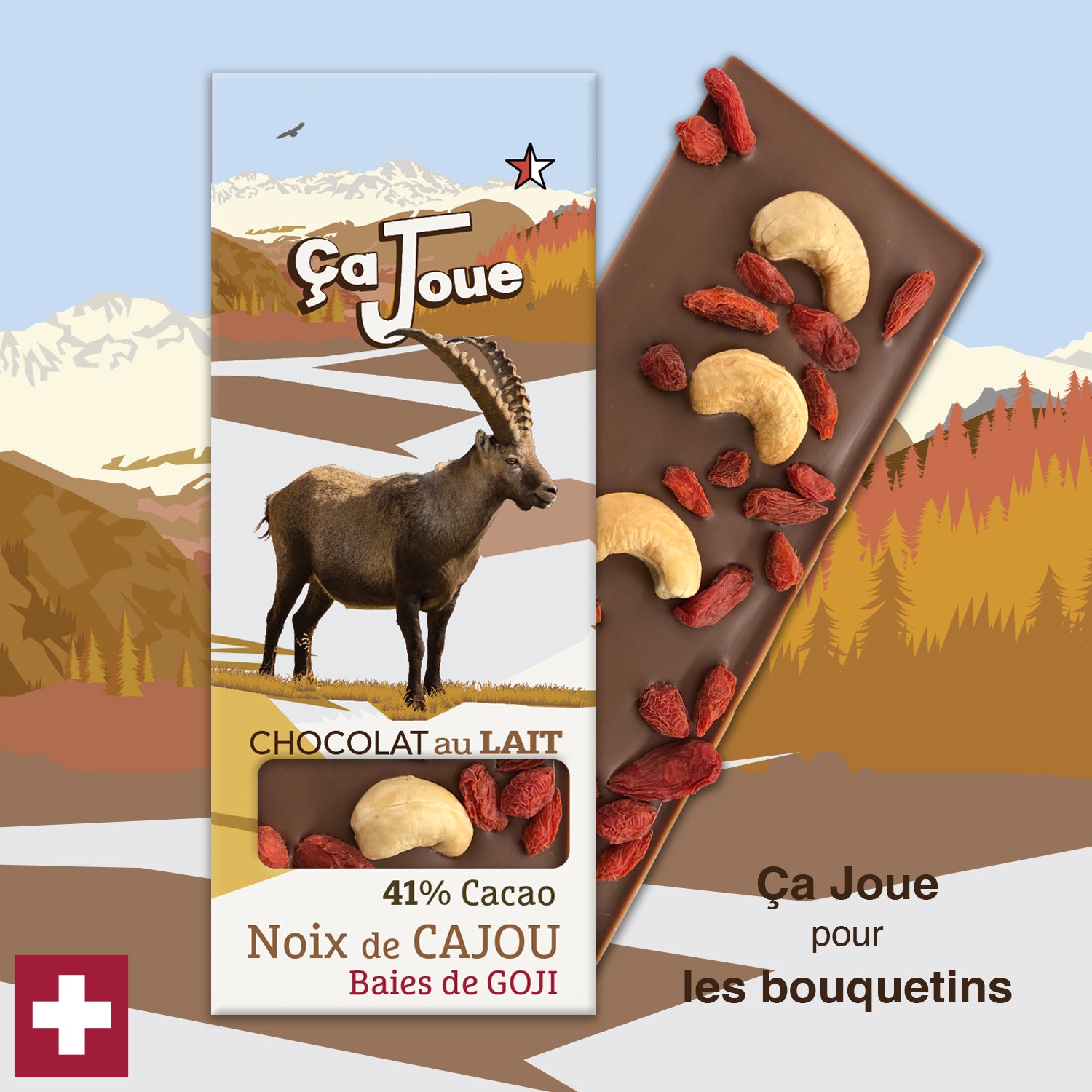 Ça Joue pour les bouquetins (Ref-N9) Chocolat du Val de Bagnes