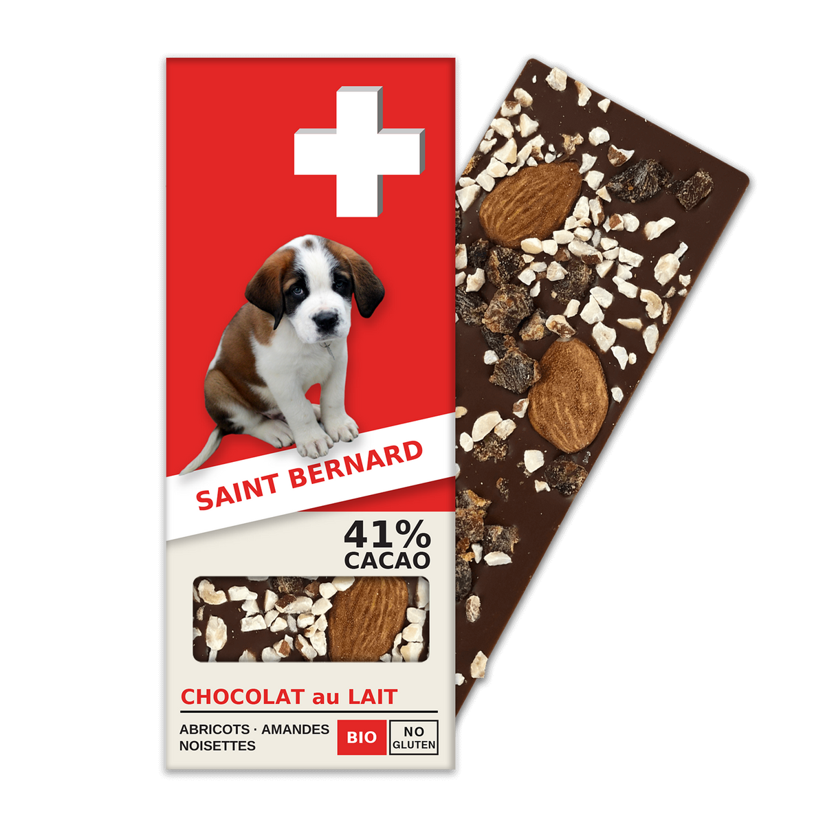PETIT SAINT BERNARD: Swiss Milk Chocolate 41% Cocoa, Apricots, Almonds, Hazelnuts (BL14-S)