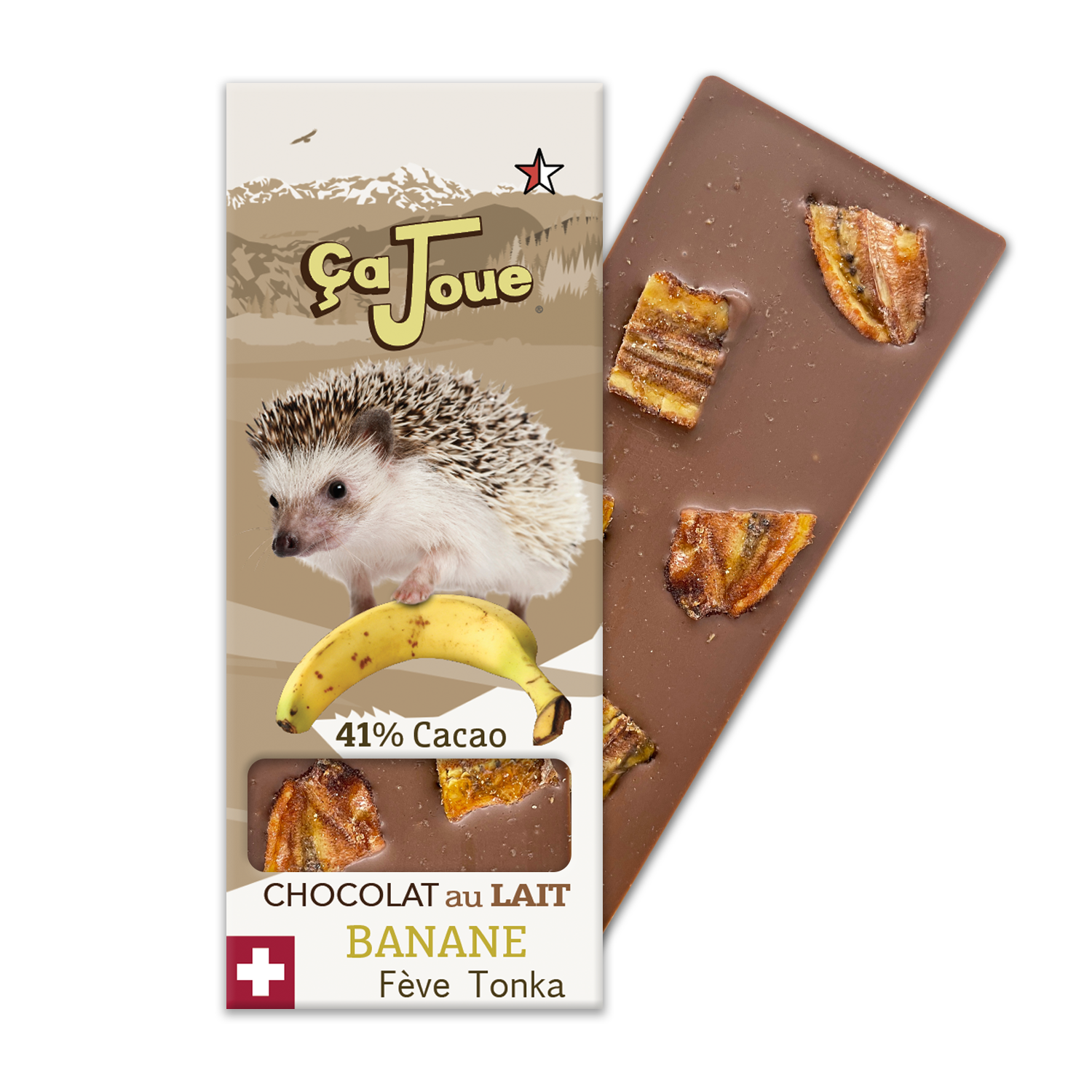 Chocolat au Lait suisse 41% Cacao à la Banane et à la Fève Tonka