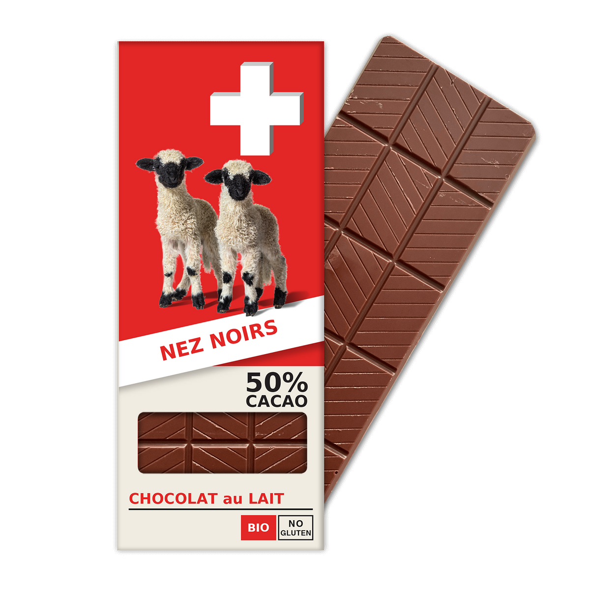 NEZ NOIRS: Chocolat au Lait suisse 50% Cacao (BLF1-S)
