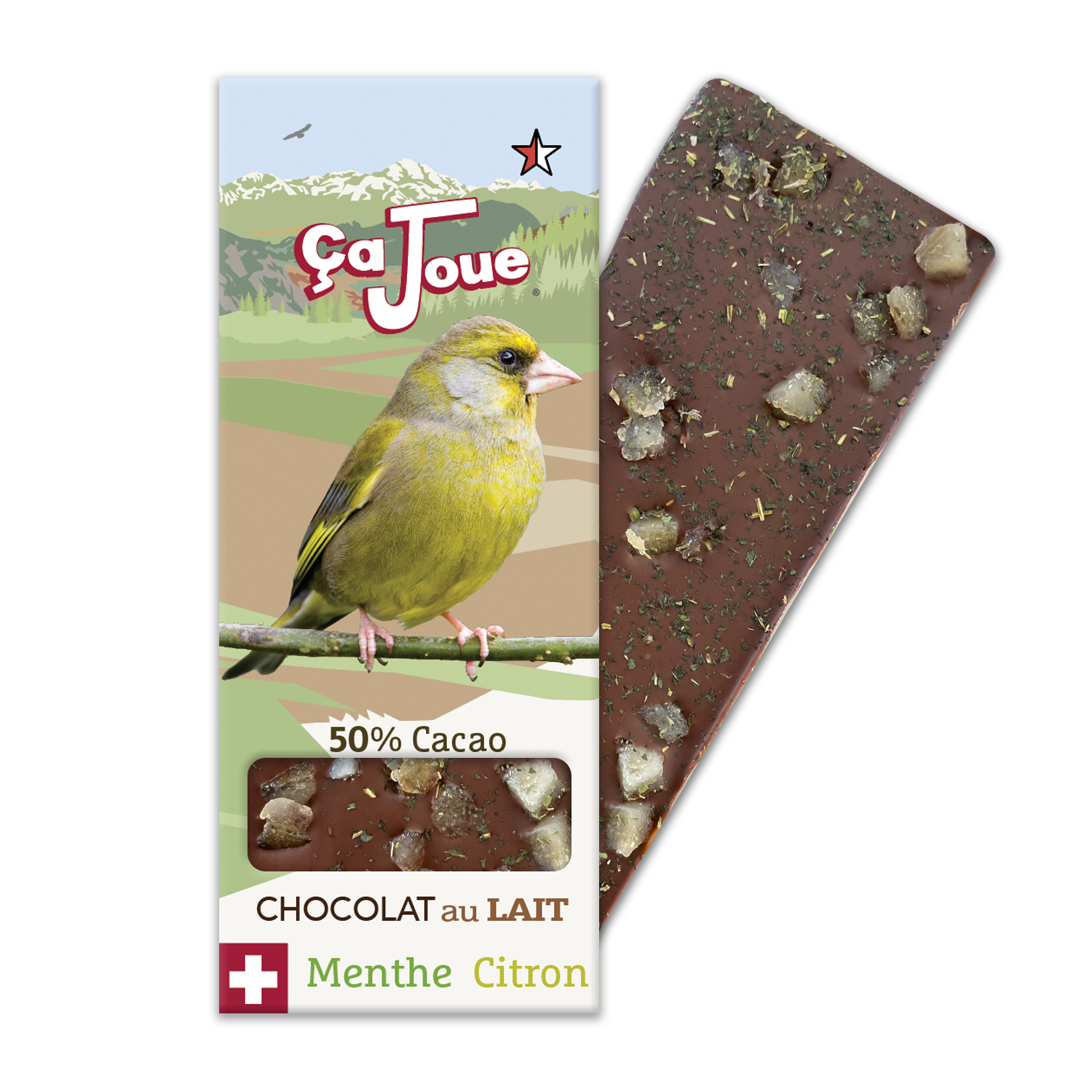 Chocolat au Lait suisse 50% Cacao au Citron et à la Menthe