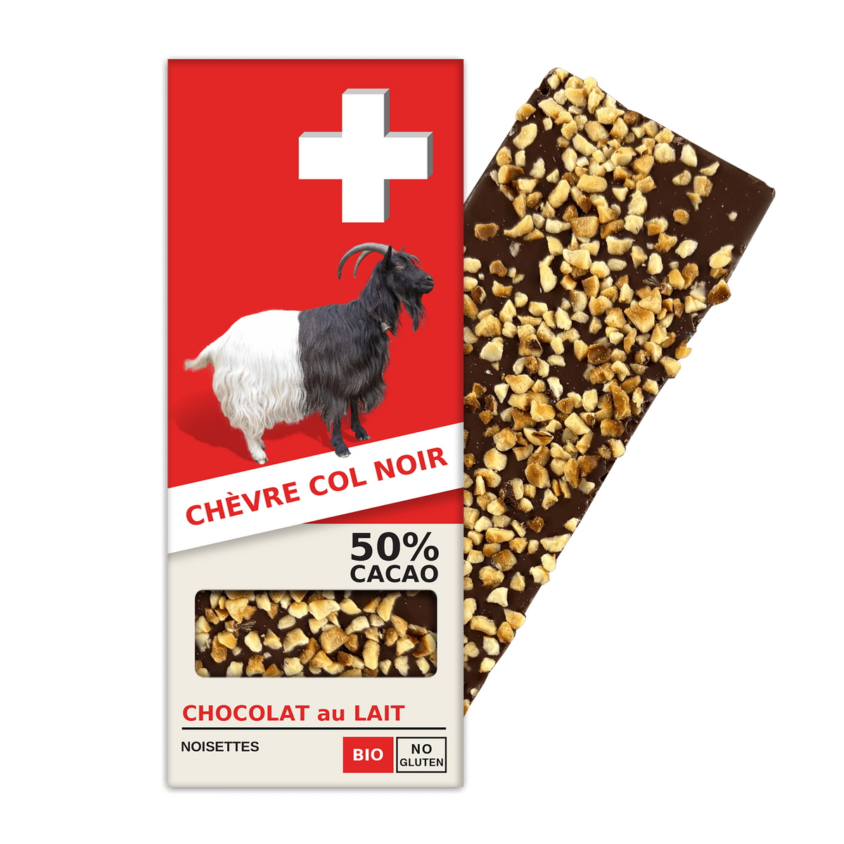 Le Chamois: Chocolat au Lait suisse 50% Cacao, Noisettes (BLF5-S)