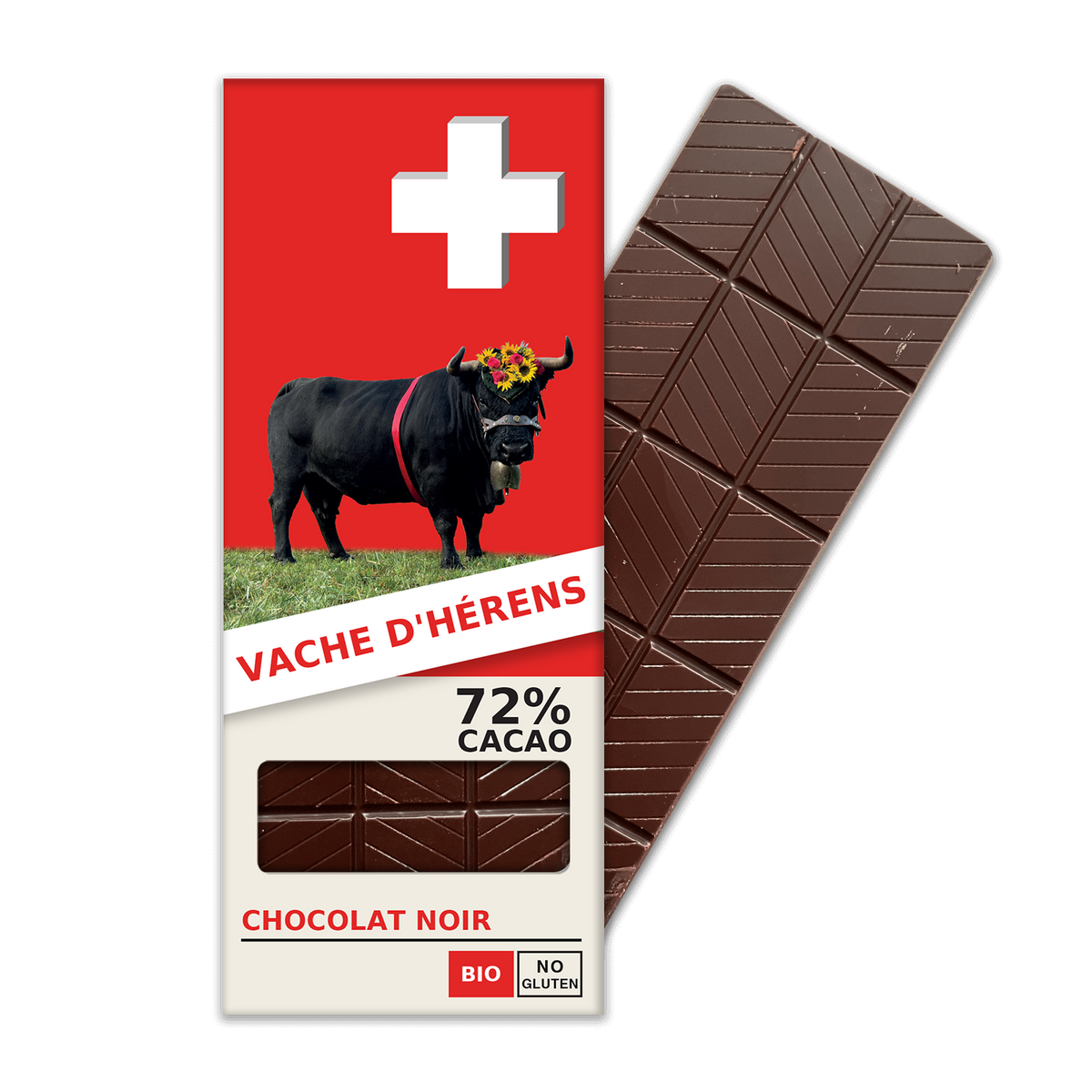 VACHE D’HÉRENS: Dunkle Schokolade 72% Kakao (BN1-S-W)