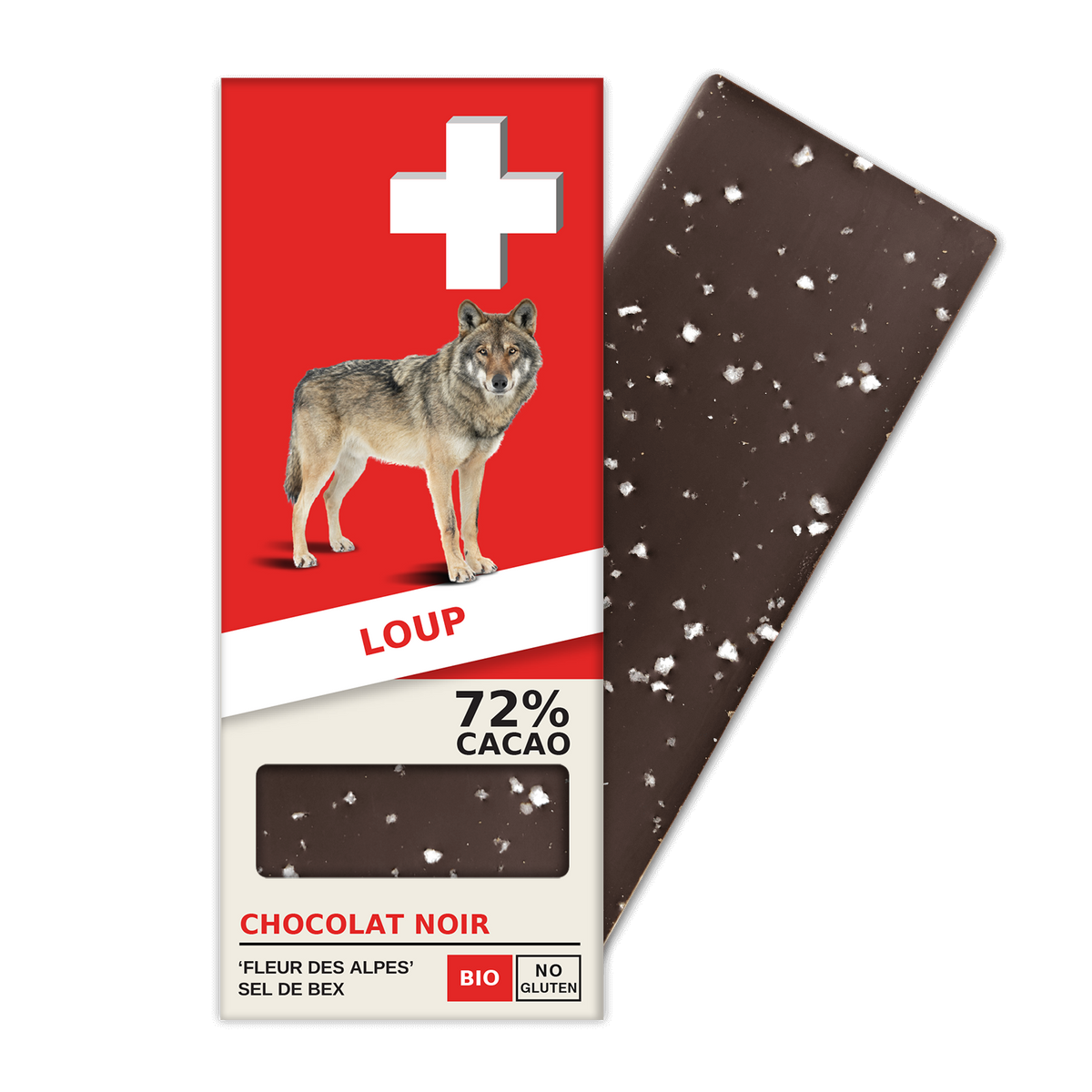 LOUP: Dark Chocolate 72% Cacao, Salt from the Alps (BN2-S)
