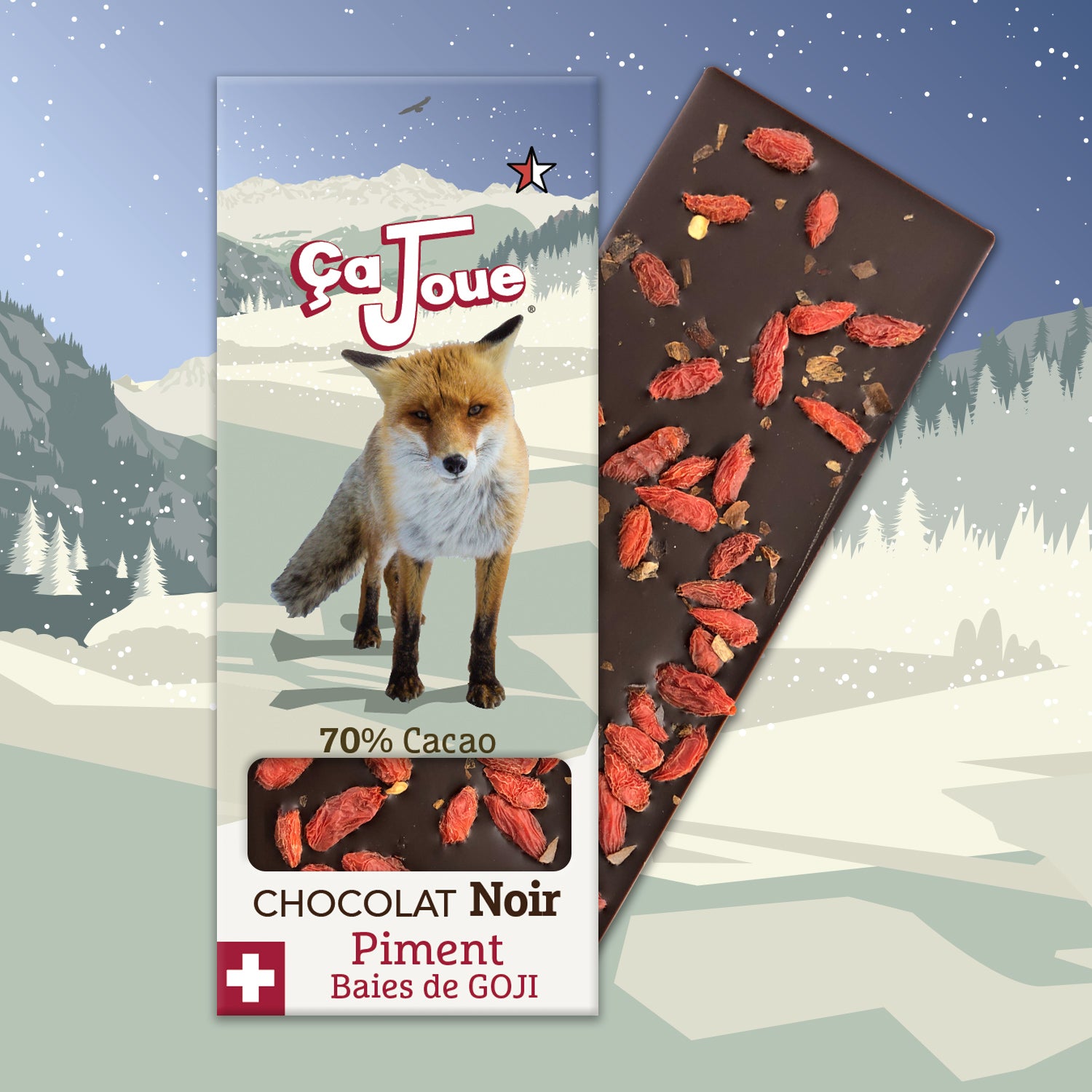 Ça Joue für die Füchse (Ref-BN6) Schokolade aus Val de Bagnes