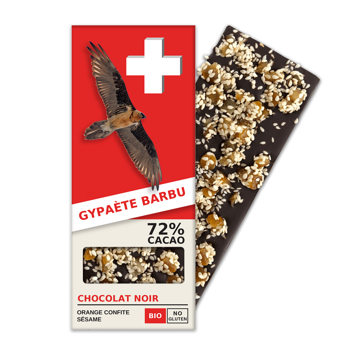 GYPAÈTHE BARBU: Dark Chocolate 70% Cacao, Sesame, Candied Oranges (BN7-S)