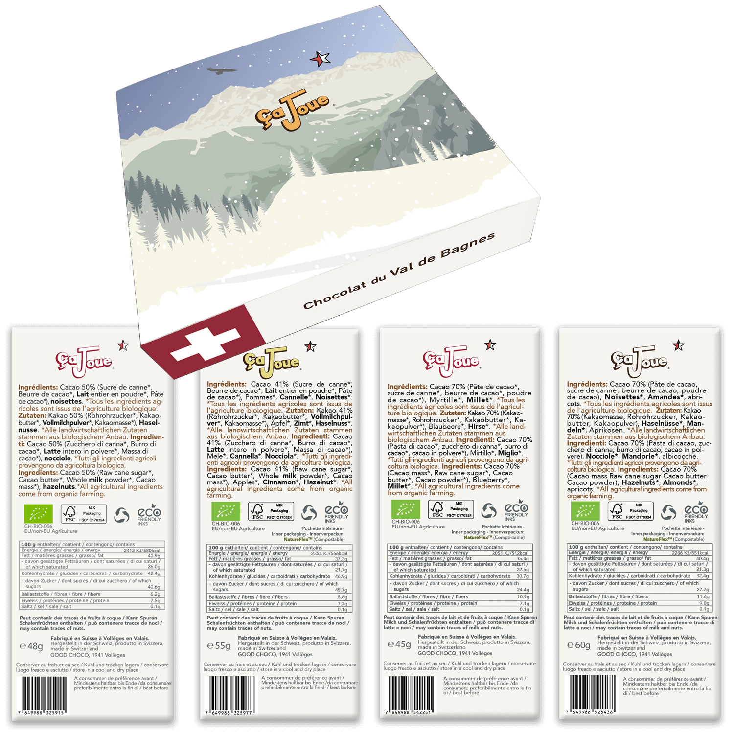 M6-en- Gift Box with a Selection of 4 Dark & Milk Chocolates