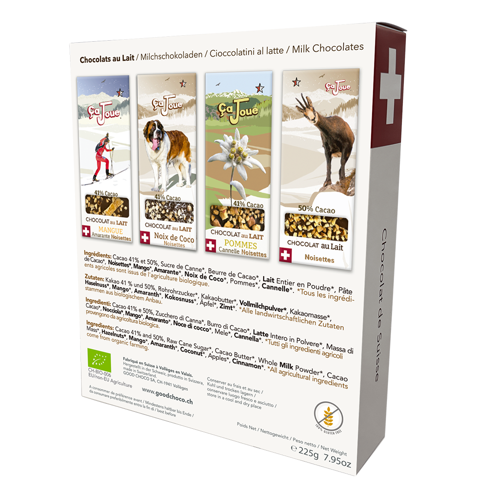 Coffret Cadeau Petit Saint-Bernard: Sélection de 4 Chocolats au Lait (W-GB3-fr)