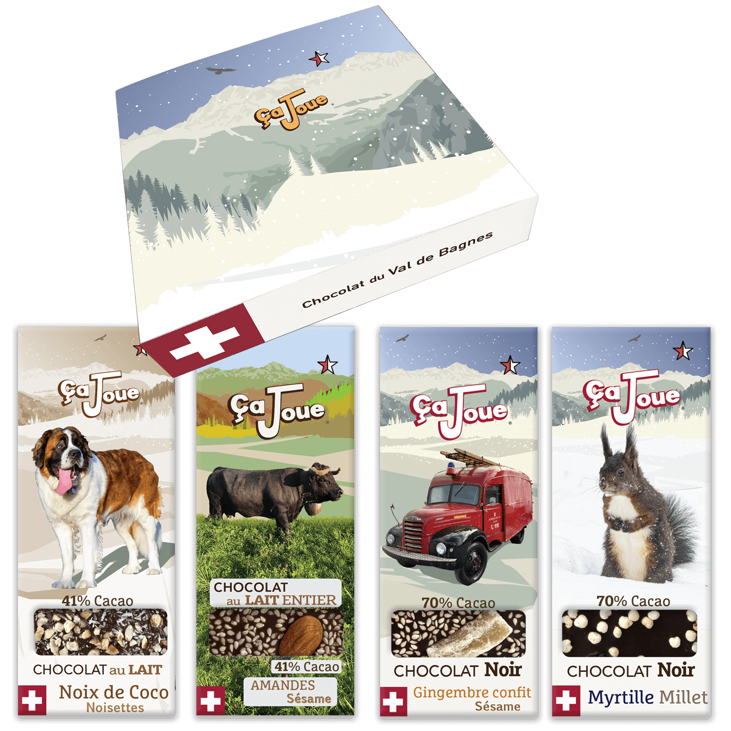 M2-en- Gift Box with a Selection of 4 Dark & Milk Chocolates