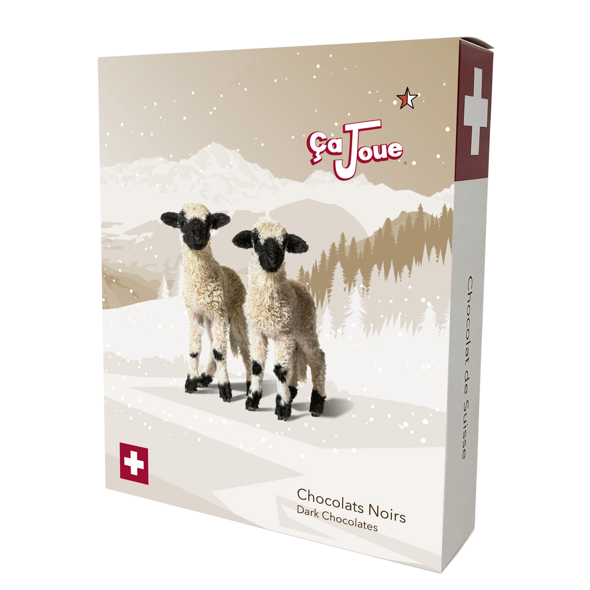Gift Box Selection of 4 Dark Chocolates featuring black nose sheep