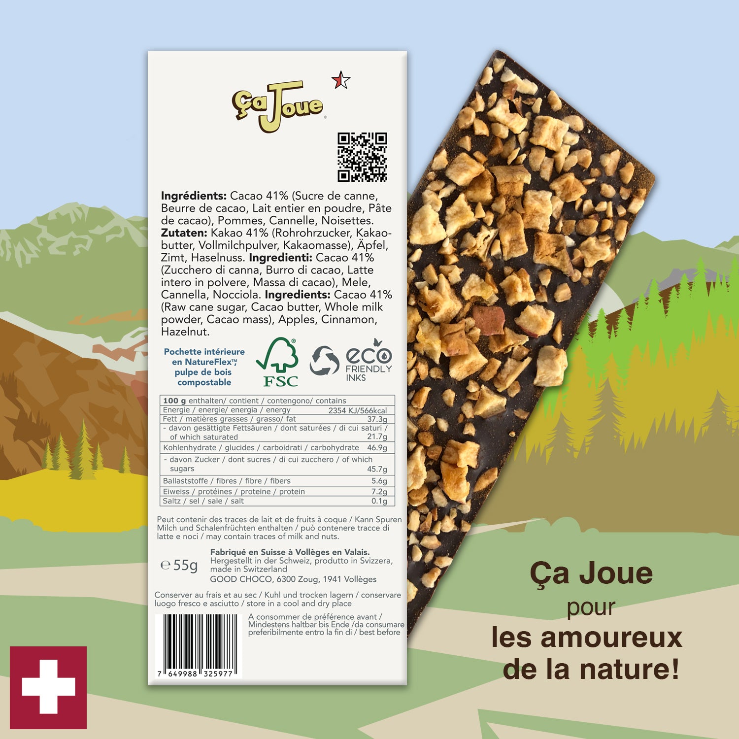 Ça Joue für die Edelweiß (Ref-BL4) Milchschokolade aus Val de Bagnes
