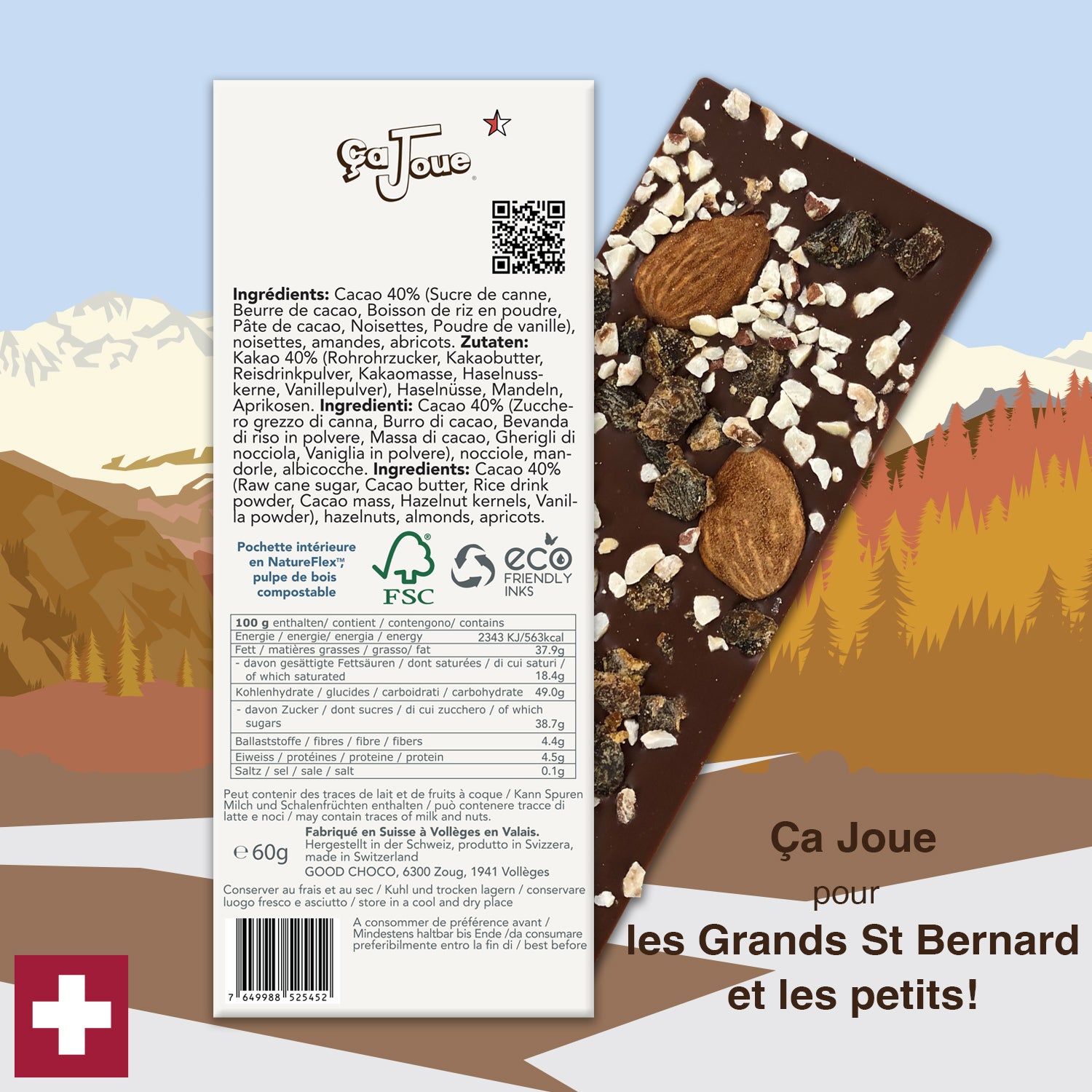 Ça Joue für die für kleine Bernhardiner (Ref-BV4) Schokolade aus Val de Bagnes