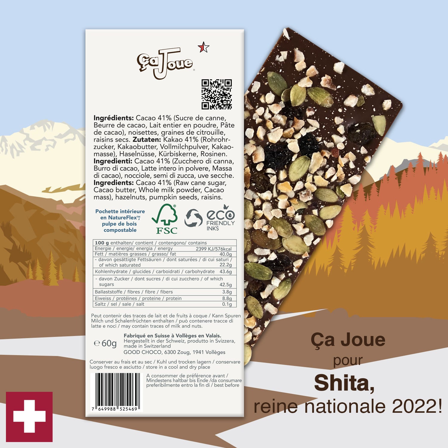 Ça Joue for Queen Shita (Ref-BL10) Milk Chocolate from Val de Bagnes