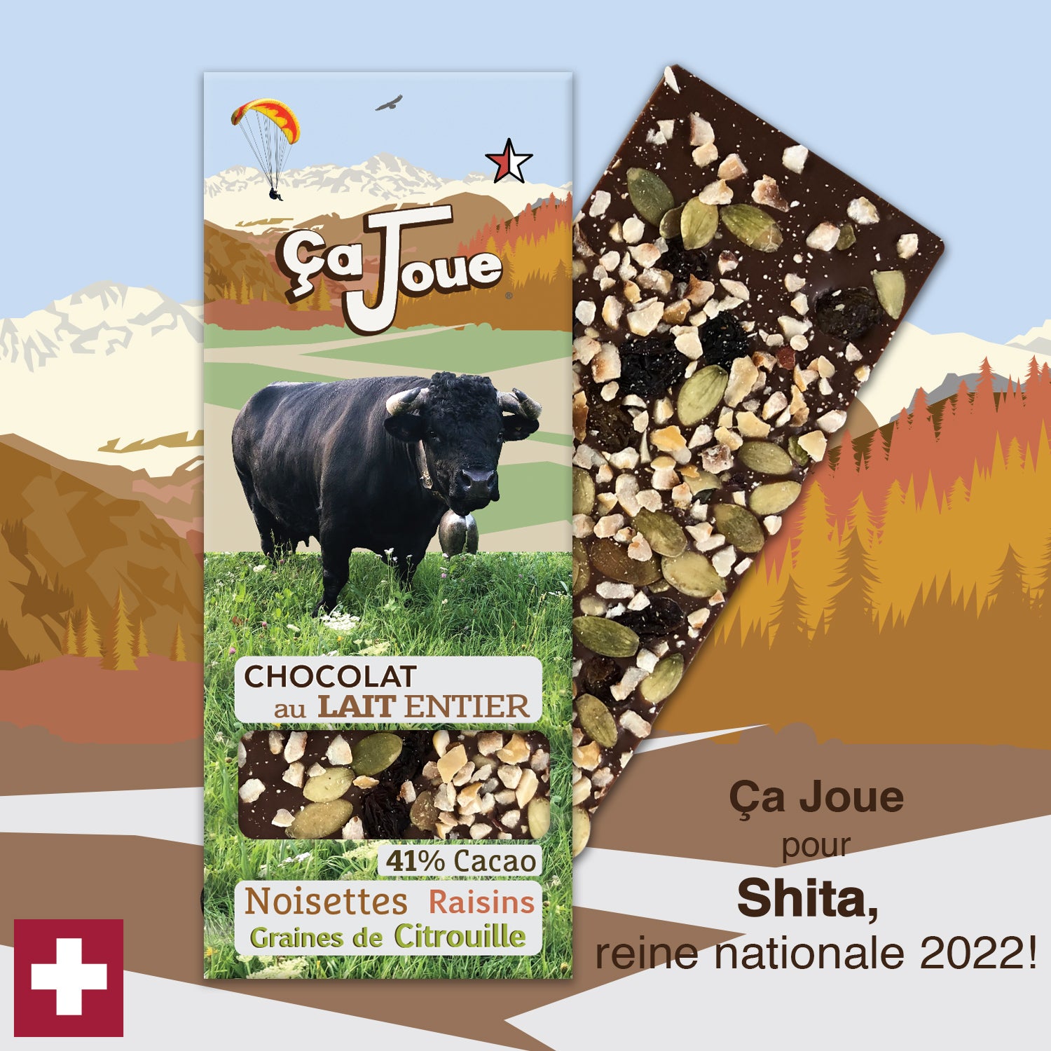 Ça Joue für die Königin Shita (Ref-BL10) Milchschokolade aus Val de Bagnes