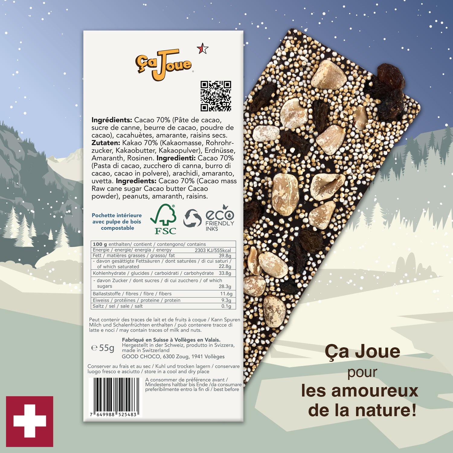 Ça Joue für Naturliebhaber (Ref-BN13) Schokolade aus Val de Bagnes
