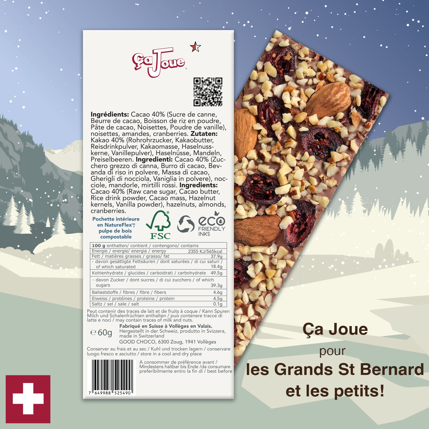 Ça Joue for the for little St Bernards (Ref-BV5) Chocolate from Val de Bagnes