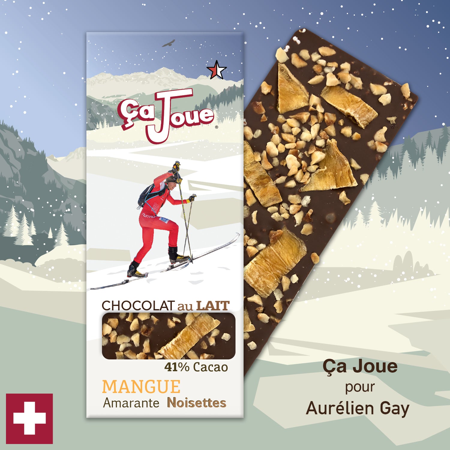 Ça Joue for Aurélien Gay (Ref-BL2) Milk Chocolate from Val de Bagnes