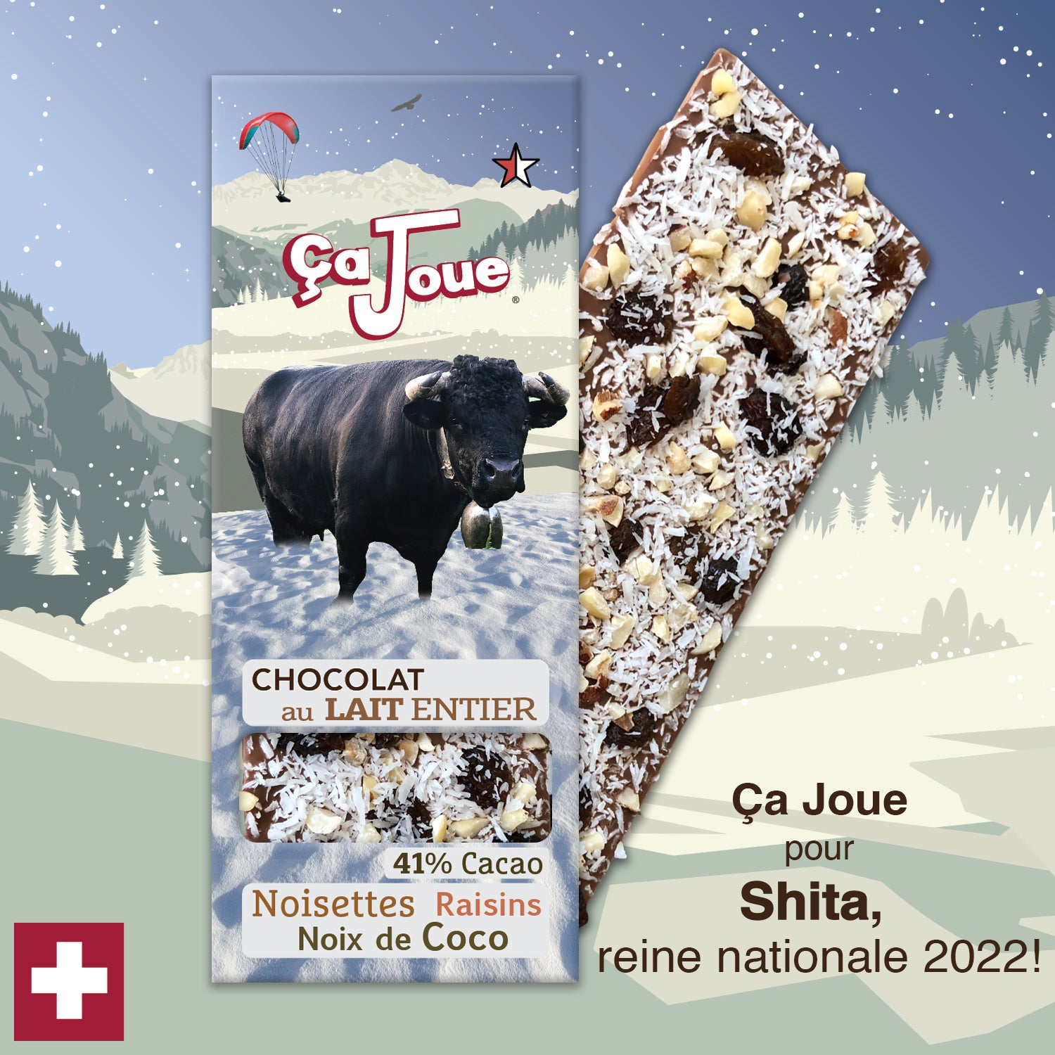 Ça Joue for Queen Shita (Ref-BL5) Milk Chocolate from Val de Bagnes