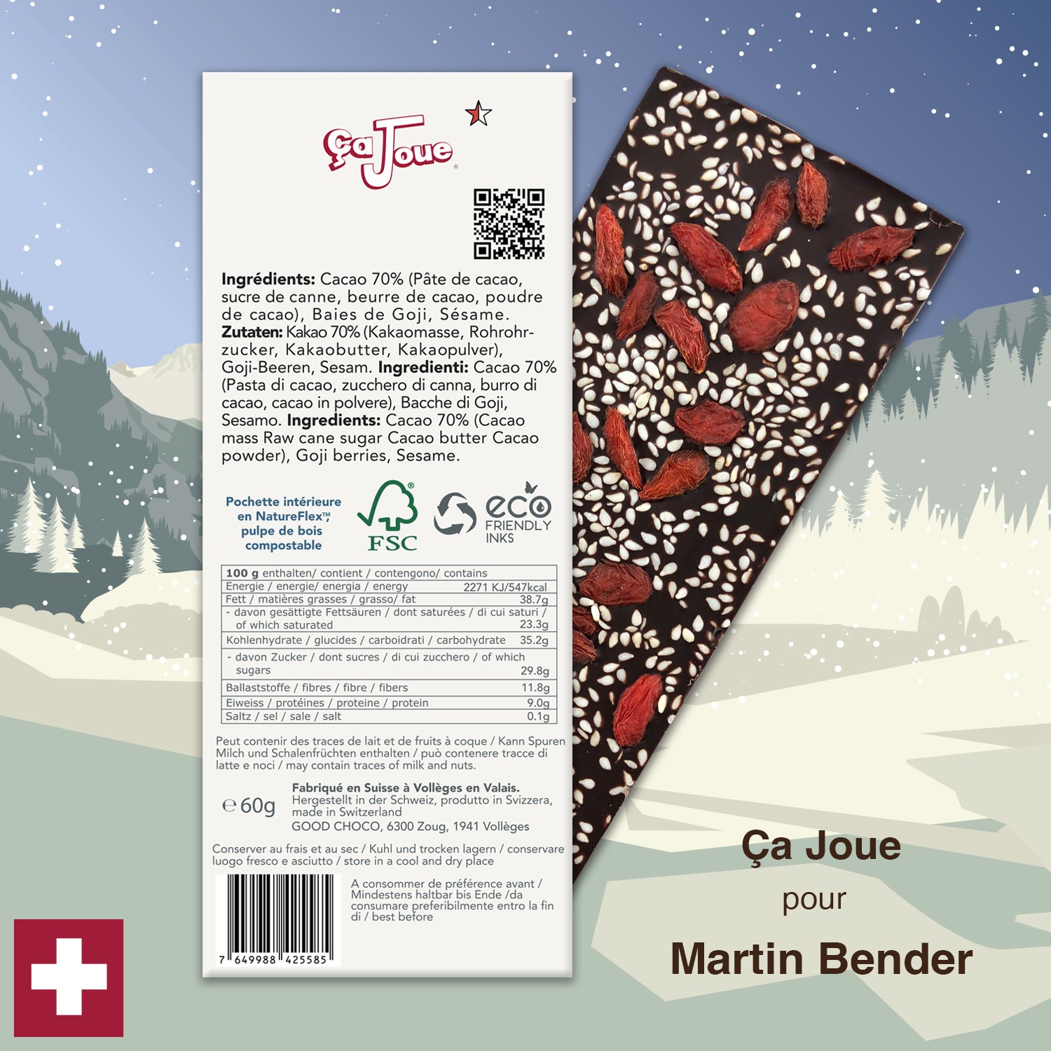 Ça Joue for Martin Bender (Ref-BN4) Chocolate from Val de Bagnes