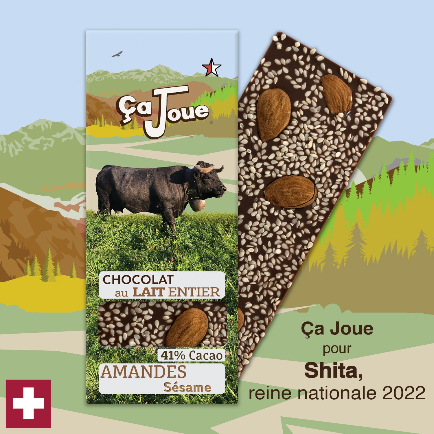 Ça Joue for Queen Shita (Ref-BL11) Milk Chocolate from Val de Bagnes