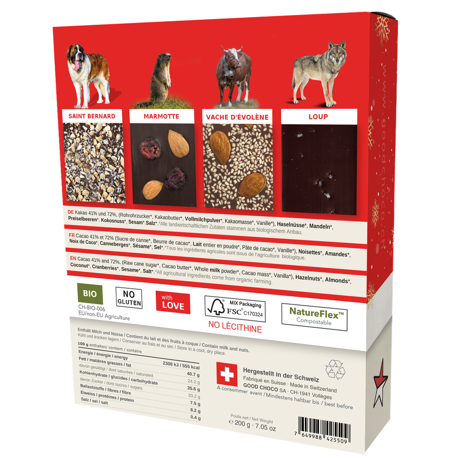 Gift-box of 4 Dark & Milk Chocolates (GB10-W-en)