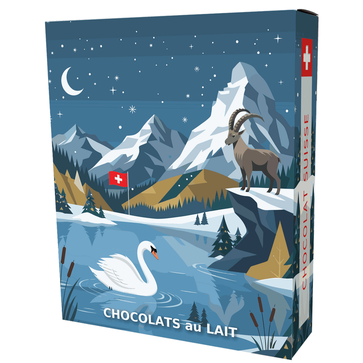 Geschenkbox mit 4 Milchschokoladen (GBW1-de)